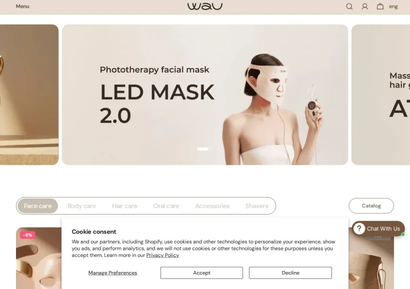 Schermata della pagina offerta di WAU