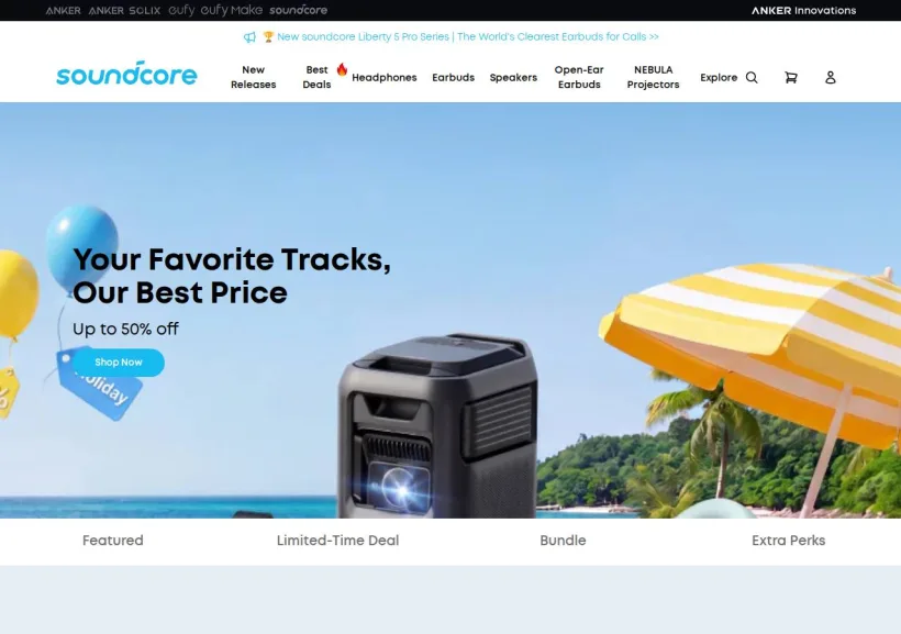 Schermata della pagina offerta di Soundcore