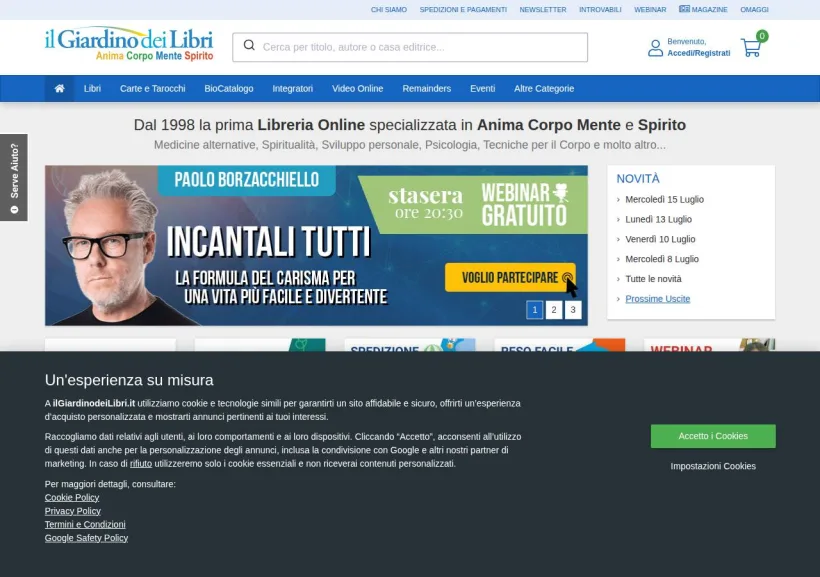 Schermata della pagina offerta di Il Giardino dei Libri
