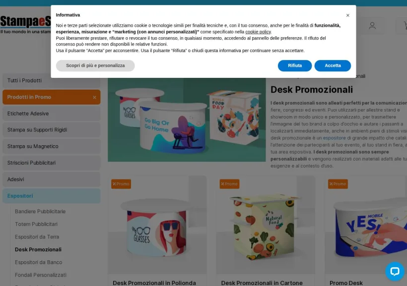 Schermata della pagina offerta di StampaeStampe.it
