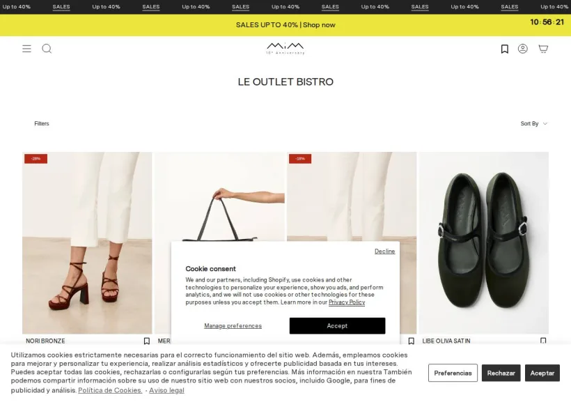 Schermata della pagina offerta di MIM