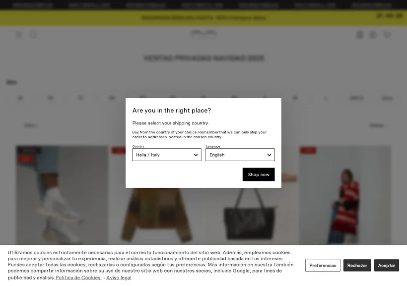 Schermata della pagina offerta di MIM
