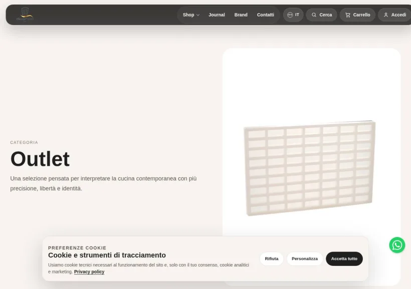 Schermata della pagina offerta di Decorfood Italy