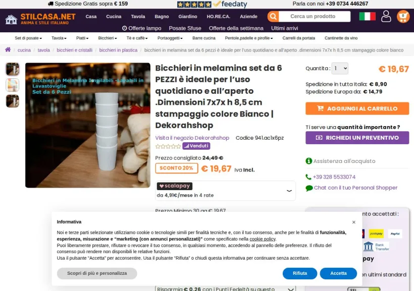 Schermata della pagina offerta di Stilcasa