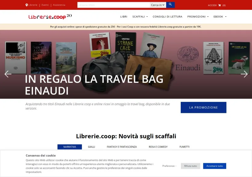 Schermata della pagina offerta di Librerie Coop