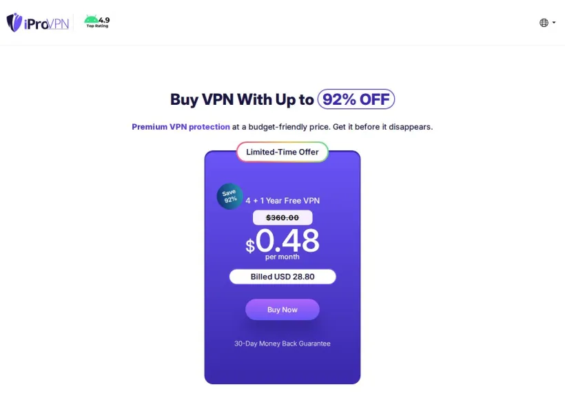 Schermata della pagina offerta di The Inner Technology LLC