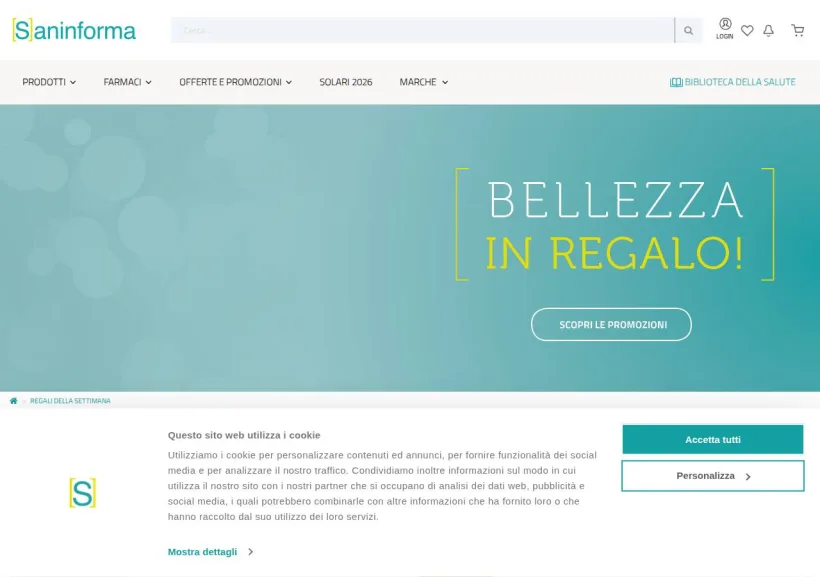 Schermata della pagina offerta di Saninforma