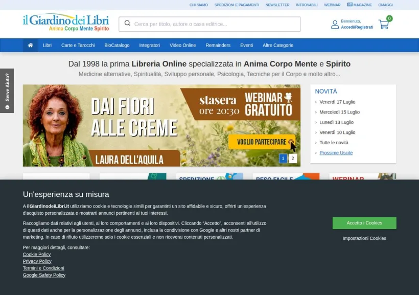 Schermata della pagina offerta di Il Giardino dei Libri