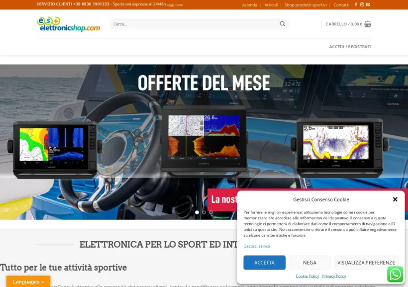 Schermata della pagina offerta di Elettronicshop