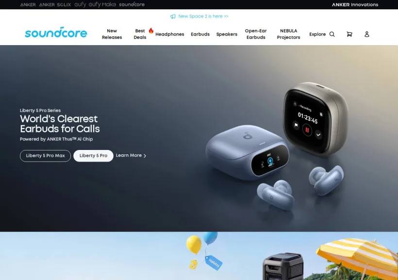 Schermata della pagina offerta di Soundcore