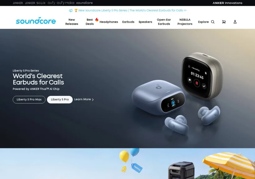 Schermata della pagina offerta di Soundcore