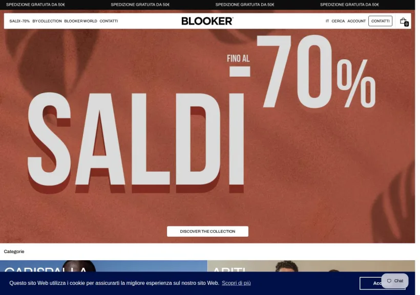 Schermata della pagina offerta di Blooker