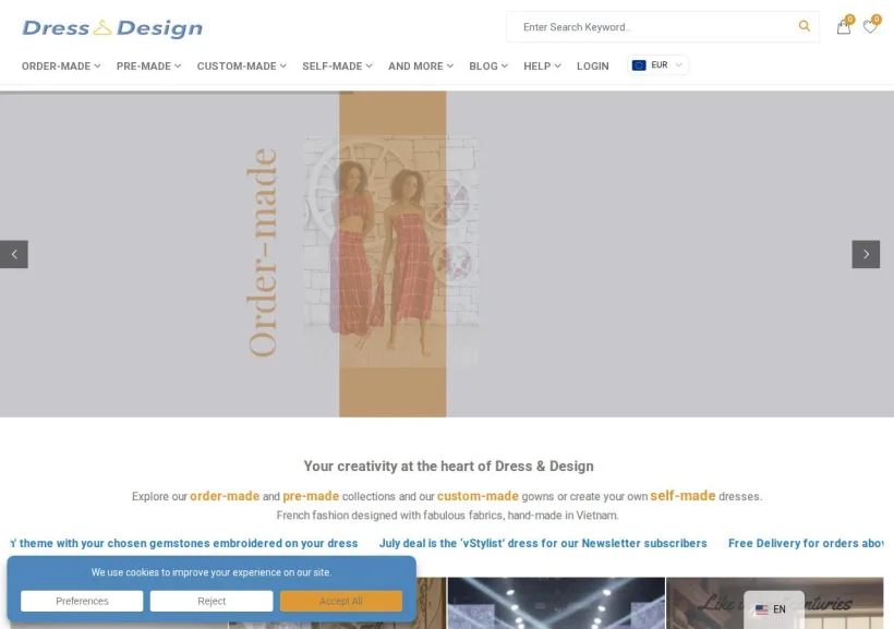 Schermata della pagina offerta di dressndesign