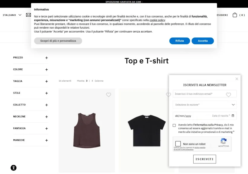 Schermata della pagina offerta di Please
