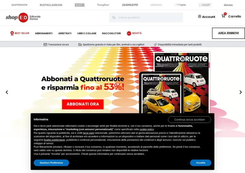 Schermata della pagina offerta di ShopED