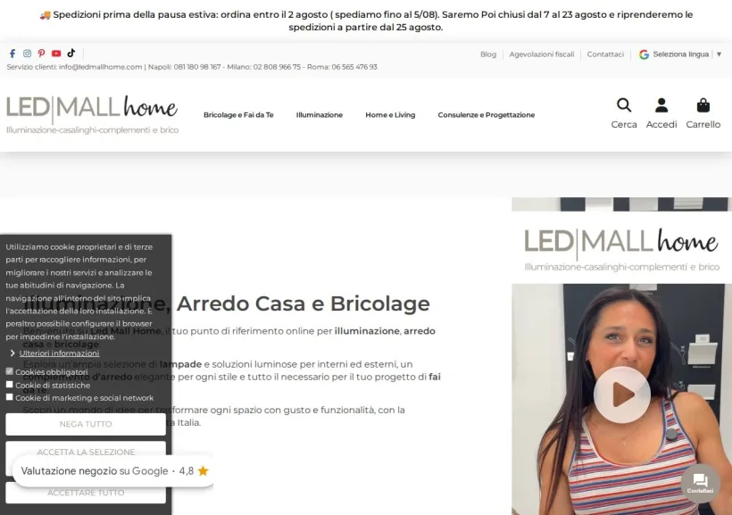 Schermata della pagina offerta di LED MALL HOME