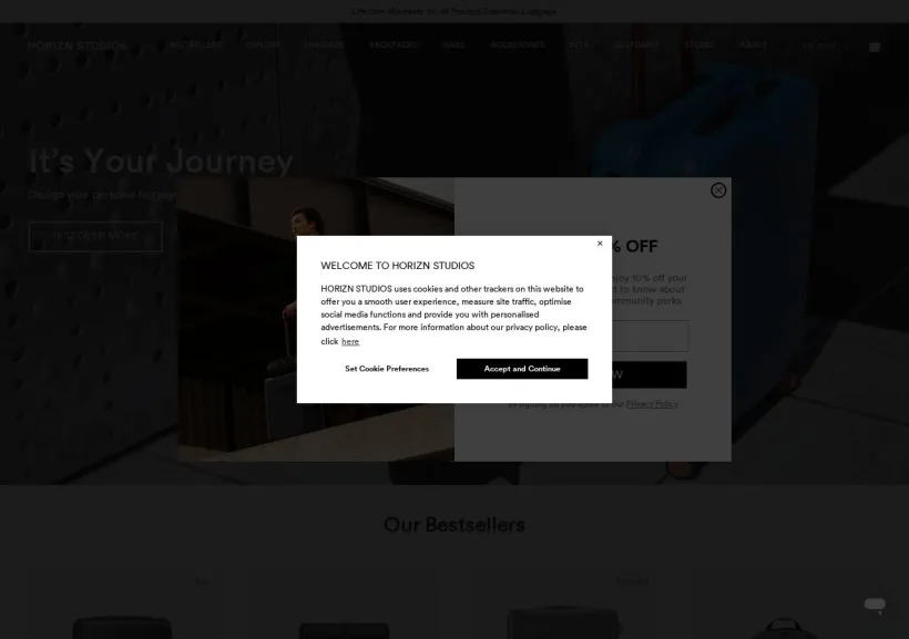 Schermata della pagina offerta di Horizn Studios