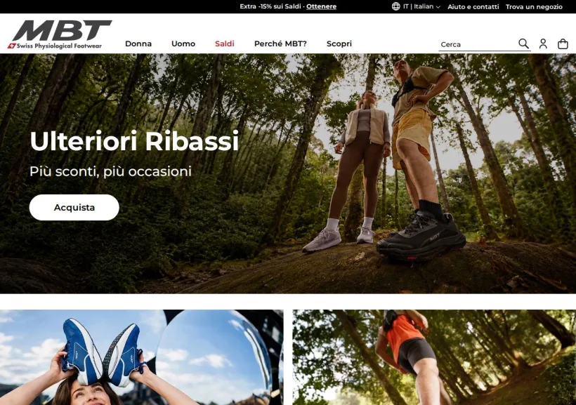 Schermata della pagina offerta di MBT