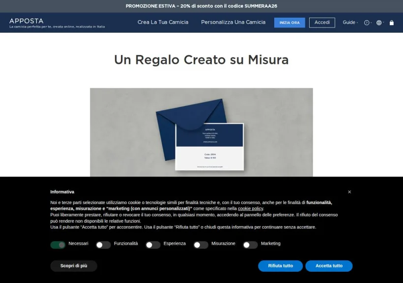 Schermata della pagina offerta di Apposta