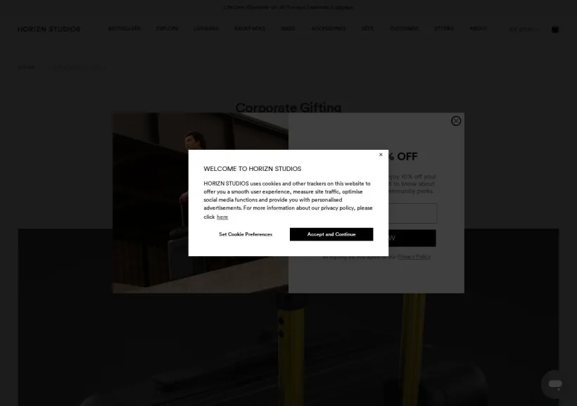 Schermata della pagina offerta di Horizn Studios