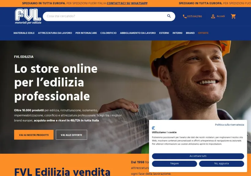 Schermata della pagina offerta di FVL Edilizia