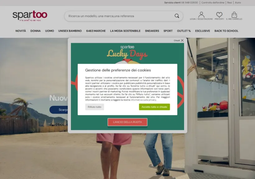 Schermata della pagina offerta di Spartoo