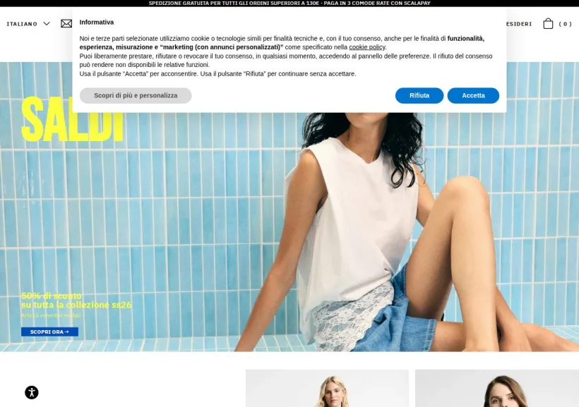Schermata della pagina offerta di Please