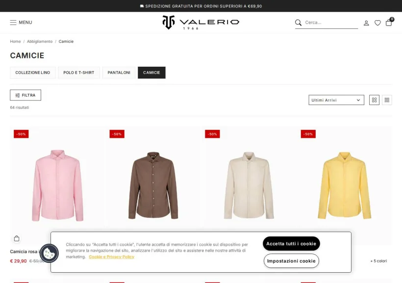 Schermata della pagina offerta di Valerio 1966