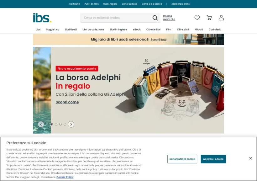 Schermata della pagina offerta di IBS