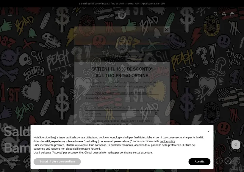 Schermata della pagina offerta di Scorpion Bay