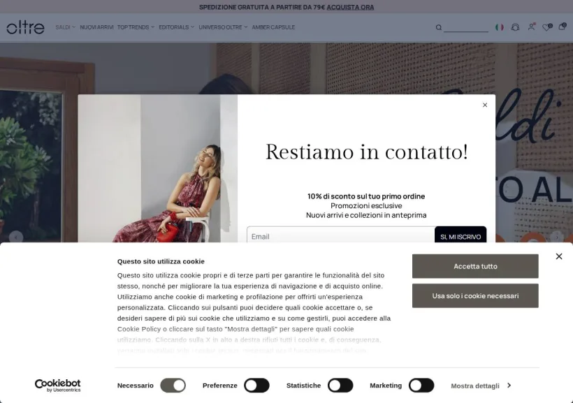Schermata della pagina offerta di Oltre