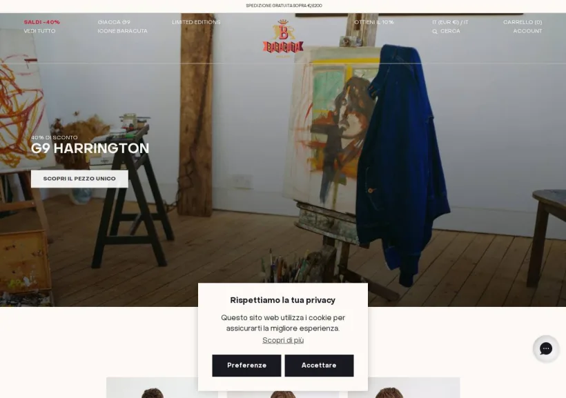 Schermata della pagina offerta di Baracuta