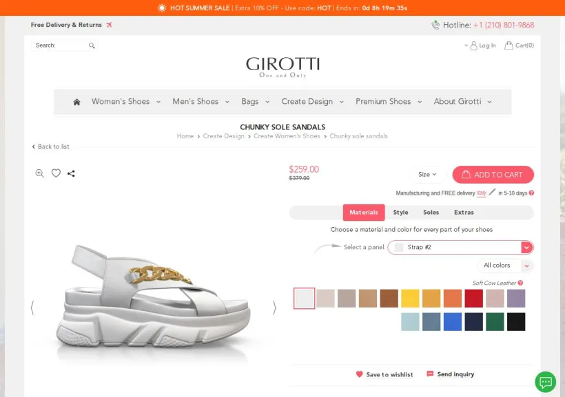 Schermata della pagina offerta di GIROTTI