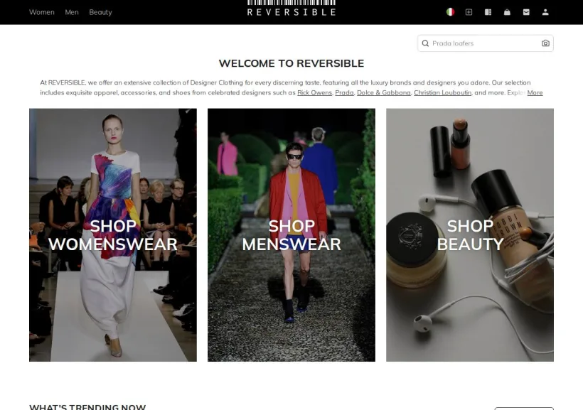 Schermata della pagina offerta di Reversible