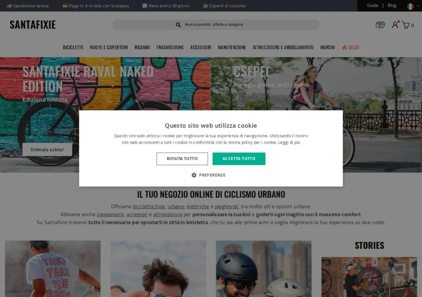 Schermata della pagina offerta di Santafixie