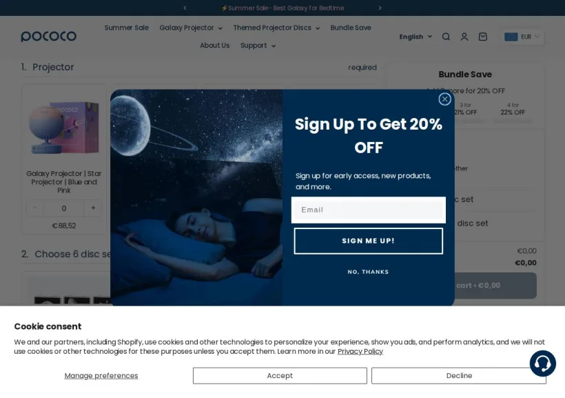 Schermata della pagina offerta di POCOCO