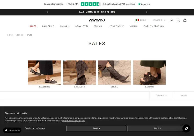 Schermata della pagina offerta di Mimmù