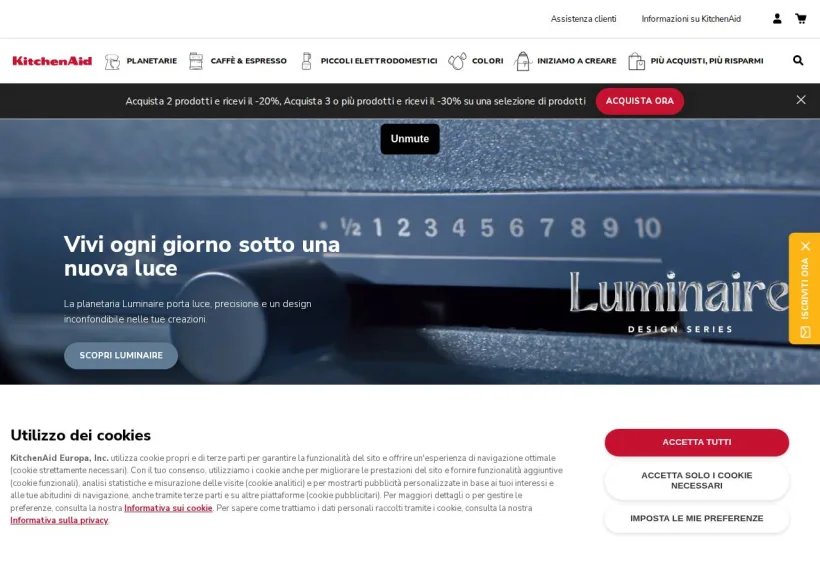 Schermata della pagina offerta di KitchenAid