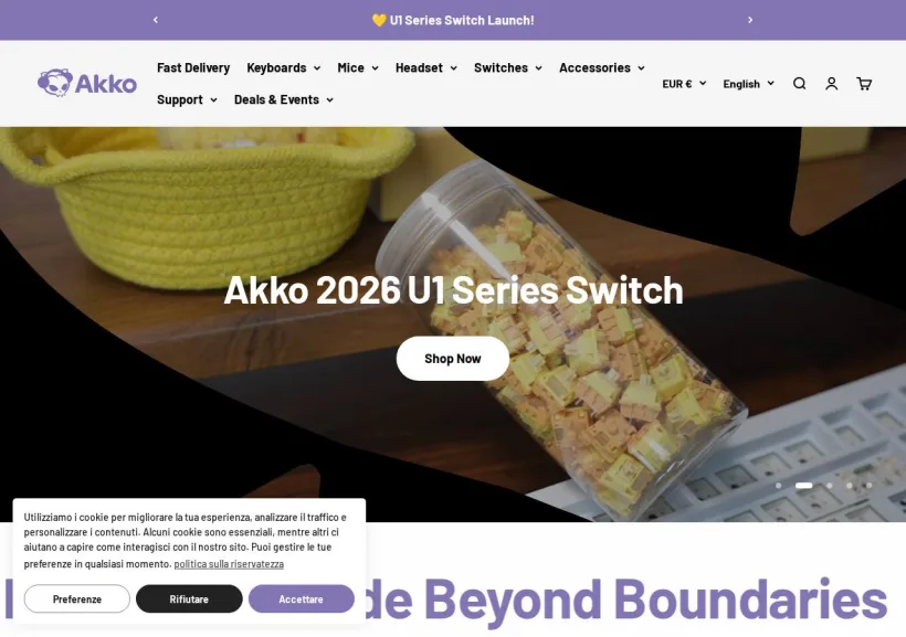 Schermata della pagina offerta di AKKO