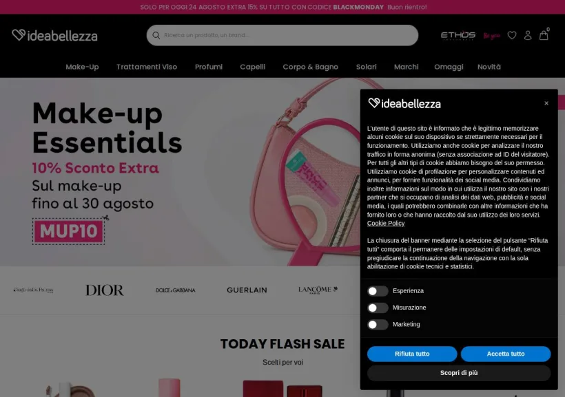 Schermata della pagina offerta di Ideabellezza