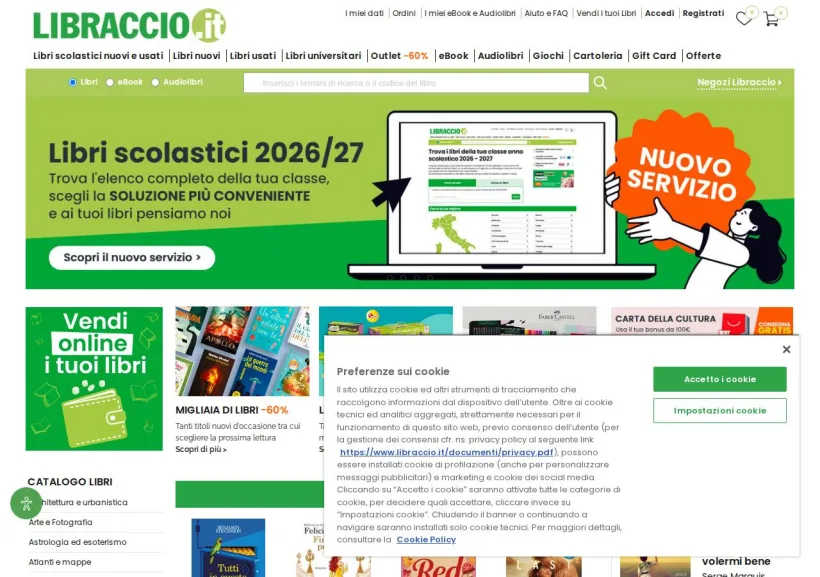 Schermata della pagina offerta di Libraccio