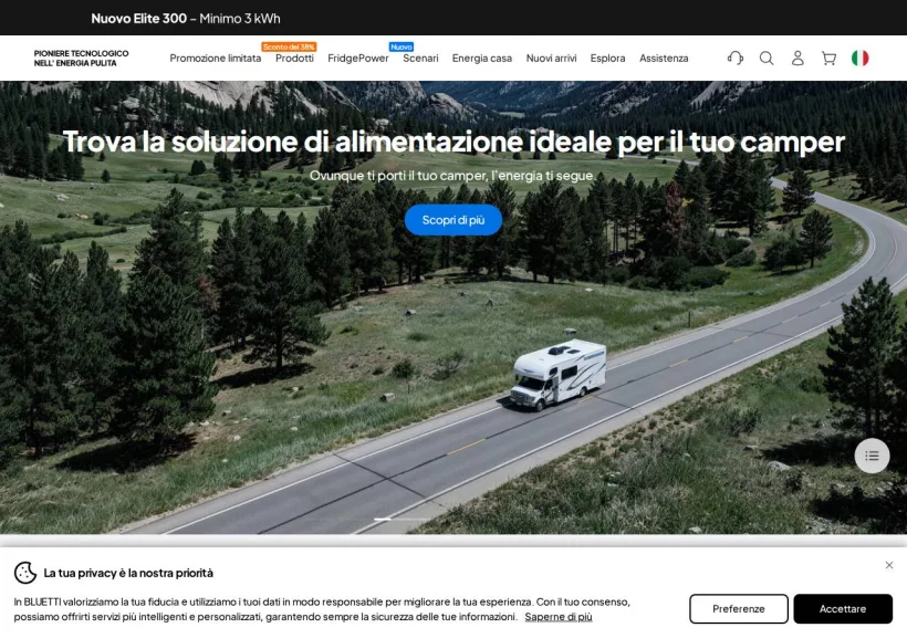 Schermata della pagina offerta di Bluetti