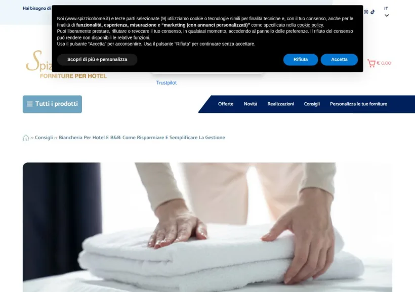 Schermata della pagina offerta di Spizzico Home