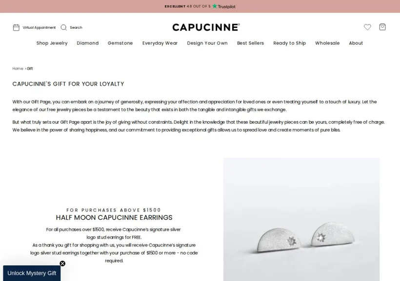 Schermata della pagina offerta di Capucinne.com