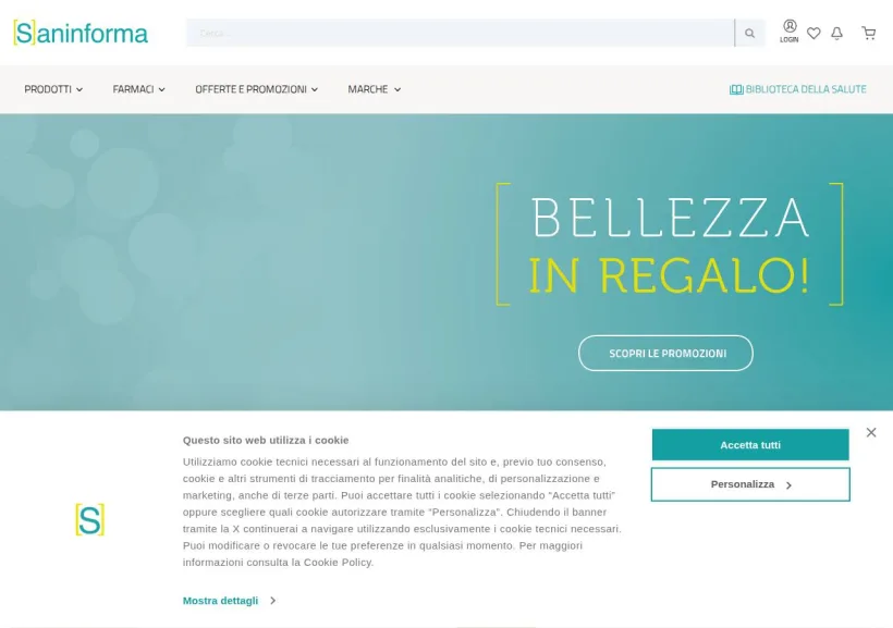 Schermata della pagina offerta di Saninforma