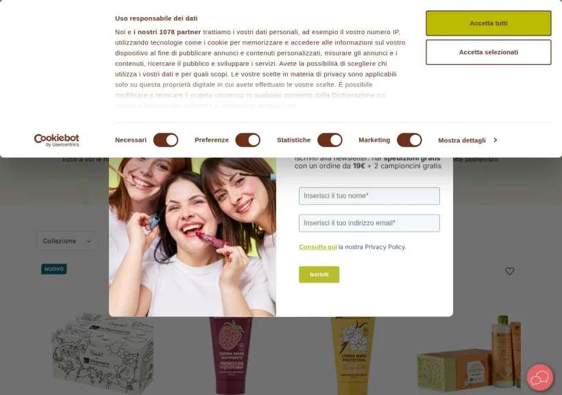 Schermata della pagina offerta di La Saponaria