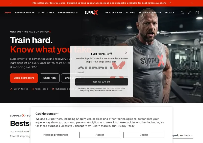 Schermata della pagina offerta di Suppli-X