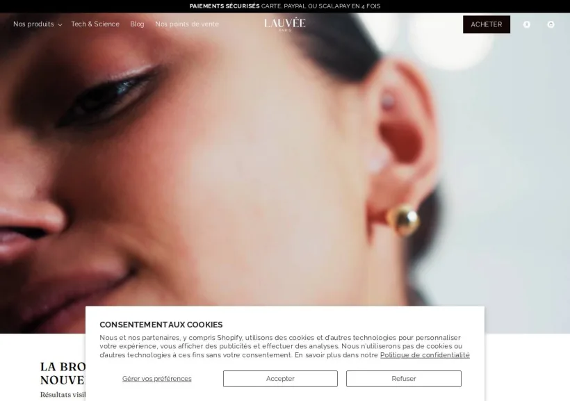 Schermata della pagina offerta di Lauvée