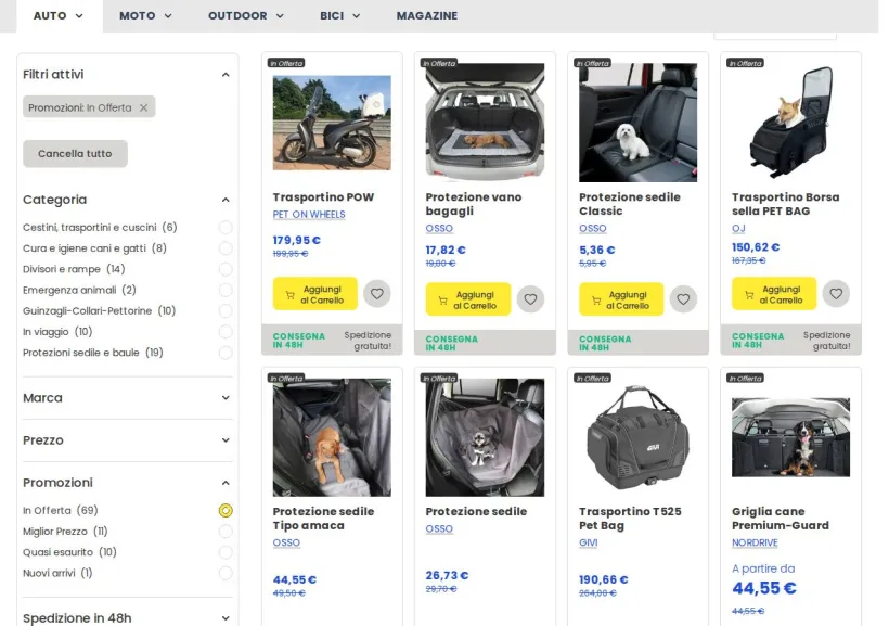Schermata della pagina offerta di Speedup