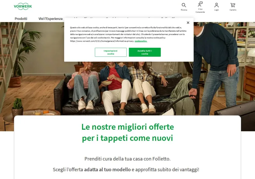 Schermata della pagina offerta di Folletto